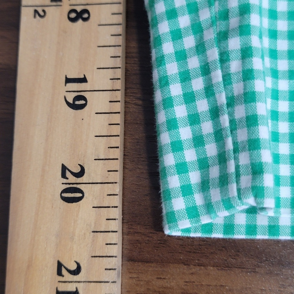Talbots Skimmer Pants 6 Green Gingham Check Cropped Cotton Coastal Preppy Classy - Picture 12 of 14